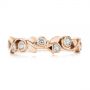 18k Rose Gold 18k Rose Gold Organic Bezel Diamond Wedding Band - Top View -  105295 - Thumbnail