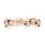 18k Rose Gold 18k Rose Gold Organic Bezel Diamond Wedding Band - Top View -  105295 - Thumbnail