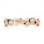 14k Rose Gold 14k Rose Gold Organic Bezel Diamond Wedding Band - Top View -  105295 - Thumbnail