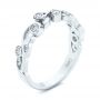 14k White Gold 14k White Gold Organic Bezel Diamond Wedding Band - Three-Quarter View -  105295 - Thumbnail