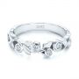 14k White Gold 14k White Gold Organic Bezel Diamond Wedding Band - Flat View -  105295 - Thumbnail