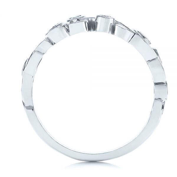 18k White Gold 18k White Gold Organic Bezel Diamond Wedding Band - Front View -  105295