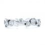 18k White Gold 18k White Gold Organic Bezel Diamond Wedding Band - Top View -  105295 - Thumbnail