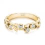 14k Yellow Gold 14k Yellow Gold Organic Bezel Diamond Wedding Band - Flat View -  105295 - Thumbnail