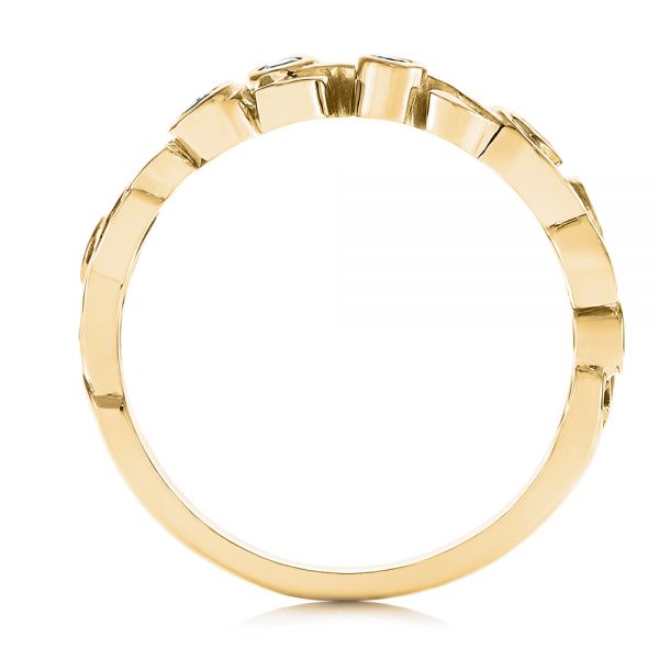 18k Yellow Gold 18k Yellow Gold Organic Bezel Diamond Wedding Band - Front View -  105295