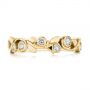 18k Yellow Gold 18k Yellow Gold Organic Bezel Diamond Wedding Band - Top View -  105295 - Thumbnail