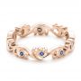 14k Rose Gold 14k Rose Gold Organic Blue Sapphire Wedding Band - Flat View -  102481 - Thumbnail