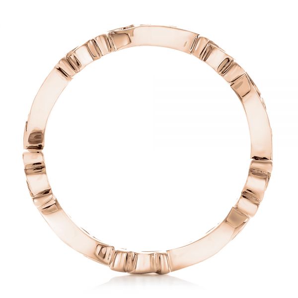 14k Rose Gold 14k Rose Gold Organic Blue Sapphire Wedding Band - Front View - 102481