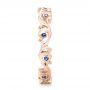 14k Rose Gold 14k Rose Gold Organic Blue Sapphire Wedding Band - Side View -  102481 - Thumbnail