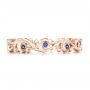 18k Rose Gold 18k Rose Gold Organic Blue Sapphire Wedding Band - Top View -  102481 - Thumbnail