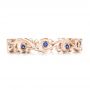 14k Rose Gold 14k Rose Gold Organic Blue Sapphire Wedding Band - Top View -  102481 - Thumbnail