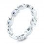 14k White Gold Organic Blue Sapphire Wedding Band - Three-Quarter View -  102481 - Thumbnail