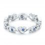  Platinum Platinum Organic Blue Sapphire Wedding Band - Flat View -  102481 - Thumbnail