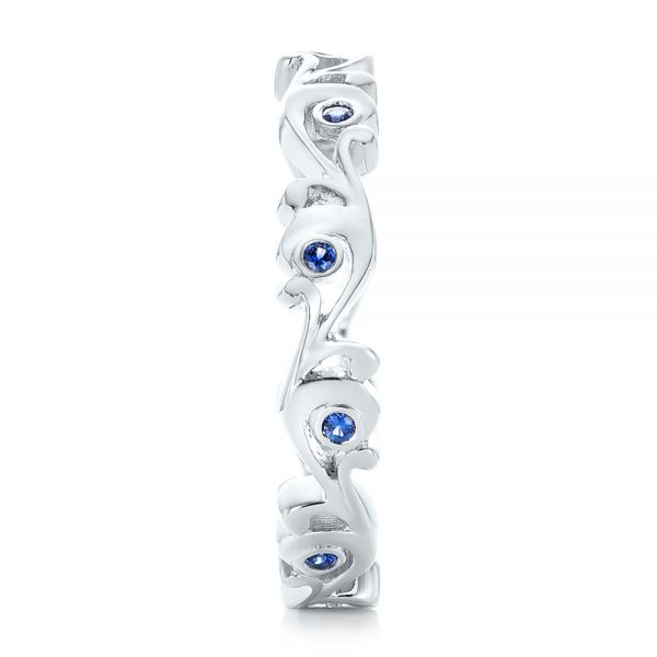  Platinum Platinum Organic Blue Sapphire Wedding Band - Side View -  102481