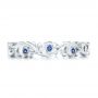 14k White Gold Organic Blue Sapphire Wedding Band - Top View -  102481 - Thumbnail