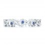 18k White Gold 18k White Gold Organic Blue Sapphire Wedding Band - Top View -  102481 - Thumbnail