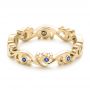 14k Yellow Gold 14k Yellow Gold Organic Blue Sapphire Wedding Band - Flat View -  102481 - Thumbnail