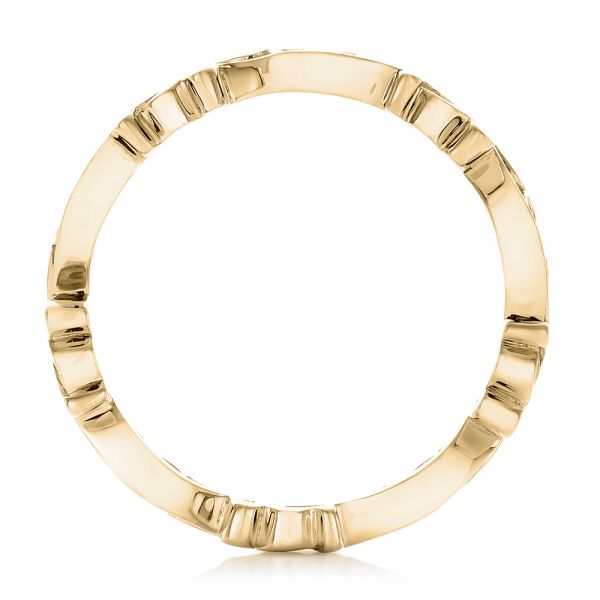 18k Yellow Gold 18k Yellow Gold Organic Blue Sapphire Wedding Band - Front View - 102481