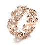 18k Rose Gold 18k Rose Gold Organic Diamond Eternity Band - Three-Quarter View -  1227 - Thumbnail