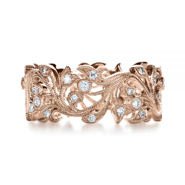 18k Rose Gold 18k Rose Gold Organic Diamond Eternity Band - Top View -  1227
