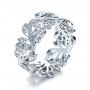 14k White Gold 14k White Gold Organic Diamond Eternity Band - Three-Quarter View -  1227 - Thumbnail