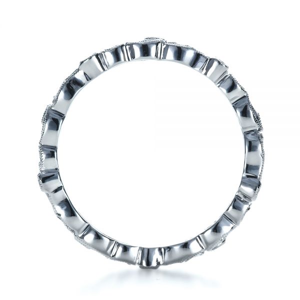 18k White Gold Organic Diamond Eternity Band - Front View -  1248