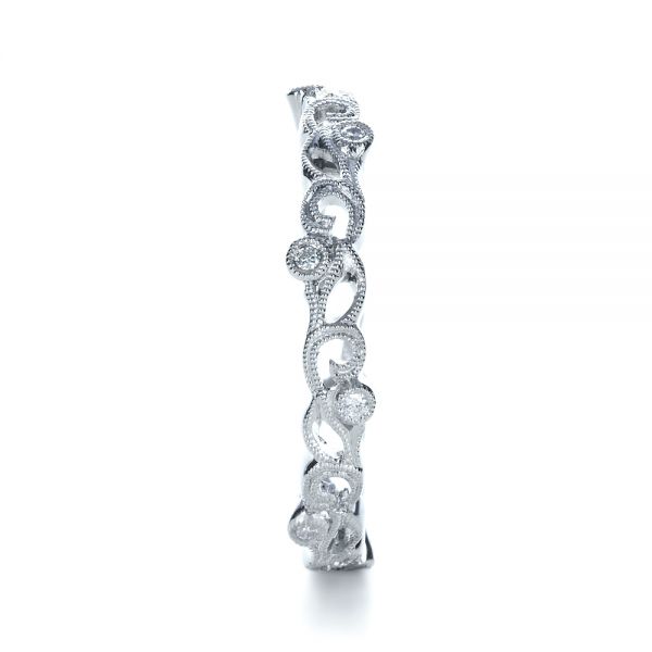 18k White Gold Organic Diamond Eternity Band - Side View -  1248