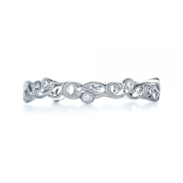 18k White Gold Organic Diamond Eternity Band - Top View -  1248