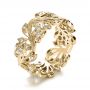 18k Yellow Gold 18k Yellow Gold Organic Diamond Eternity Band - Three-Quarter View -  1227 - Thumbnail