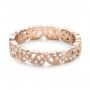 14k Rose Gold 14k Rose Gold Organic Diamond Stackable Eternity Band - Flat View -  101929 - Thumbnail