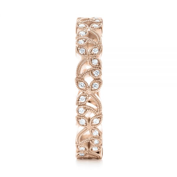 18k Rose Gold 18k Rose Gold Organic Diamond Stackable Eternity Band - Side View - 101929