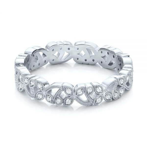  Platinum Platinum Organic Diamond Stackable Eternity Band - Flat View -  101929