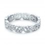 18k White Gold Organic Diamond Stackable Eternity Band - Flat View -  101929 - Thumbnail