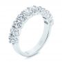 18k White Gold Oval Diamond Half Eternity Wedding Band - Three-Quarter View -  105318 - Thumbnail
