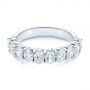 18k White Gold Oval Diamond Half Eternity Wedding Band - Flat View -  105318 - Thumbnail