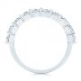 18k White Gold Oval Diamond Half Eternity Wedding Band - Front View -  105318 - Thumbnail