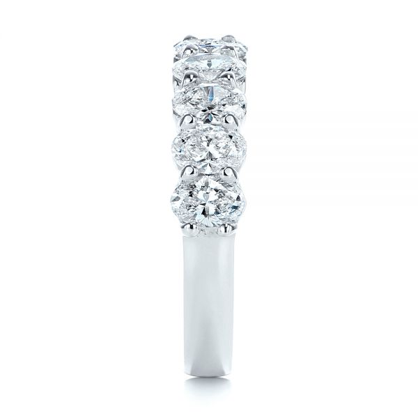 Oval Diamond Half Eternity Wedding Band - Image