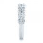 18k White Gold Oval Diamond Half Eternity Wedding Band - Side View -  105318 - Thumbnail