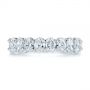 18k White Gold Oval Diamond Half Eternity Wedding Band - Top View -  105318 - Thumbnail