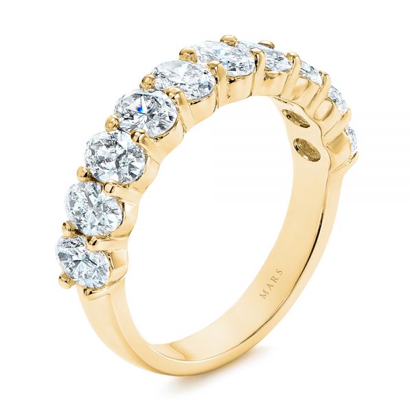 Oval Diamond Half Eternity Wedding Band - Image
