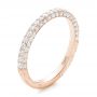 18k Rose Gold 18k Rose Gold Pave Diamond Hand Engraved Wedding Band - Three-Quarter View -  102507 - Thumbnail