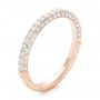 14k Rose Gold Pave Diamond Hand Engraved Wedding Band