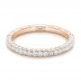 14k Rose Gold 14k Rose Gold Pave Diamond Hand Engraved Wedding Band - Flat View -  102507 - Thumbnail