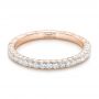 14k Rose Gold 14k Rose Gold Pave Diamond Hand Engraved Wedding Band - Flat View -  102507 - Thumbnail