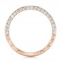 18k Rose Gold 18k Rose Gold Pave Diamond Hand Engraved Wedding Band - Front View -  102507 - Thumbnail