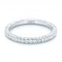 18k White Gold 18k White Gold Pave Diamond Hand Engraved Wedding Band - Flat View -  102507 - Thumbnail