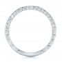 14k White Gold Pave Diamond Hand Engraved Wedding Band - Front View -  102507 - Thumbnail