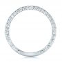 14k White Gold Pave Diamond Hand Engraved Wedding Band - Front View -  102507 - Thumbnail