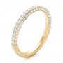 14k Yellow Gold 14k Yellow Gold Pave Diamond Hand Engraved Wedding Band - Three-Quarter View -  102507 - Thumbnail