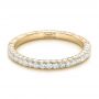 18k Yellow Gold 18k Yellow Gold Pave Diamond Hand Engraved Wedding Band - Flat View -  102507 - Thumbnail